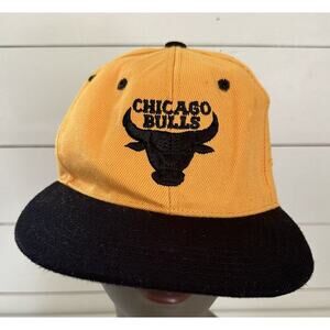 Chicago Bulls Snapback Cap Hat Adjustable Fit Black And Yellow Unbranded